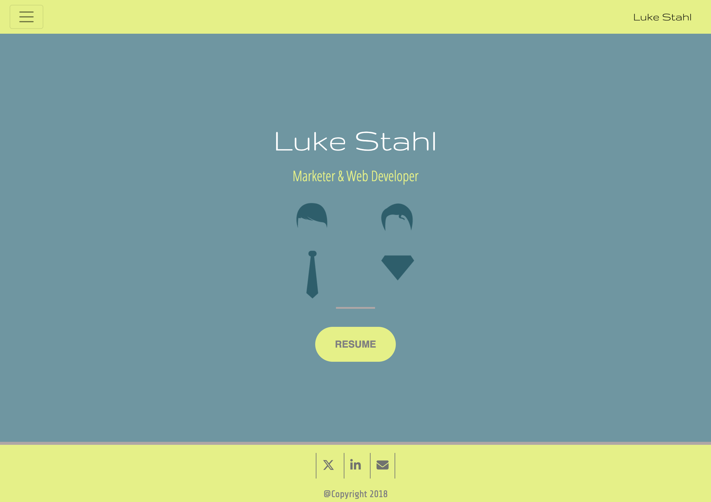 Original Luke Stahl website design from 2018